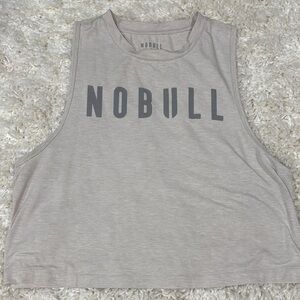 NOBULL Women's Light Gray cropped Muscle Tee